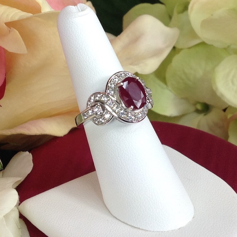 Genuine Mahaleo Ruby & Zircon Ring - image 5
